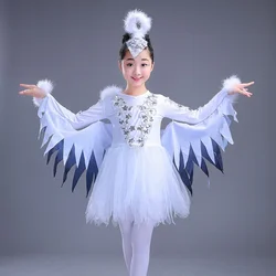 Dance Animal Characters Costumes Halloween Birds Clothing Sparrows Magpie Performance clothing Children Modern Dance Costumes