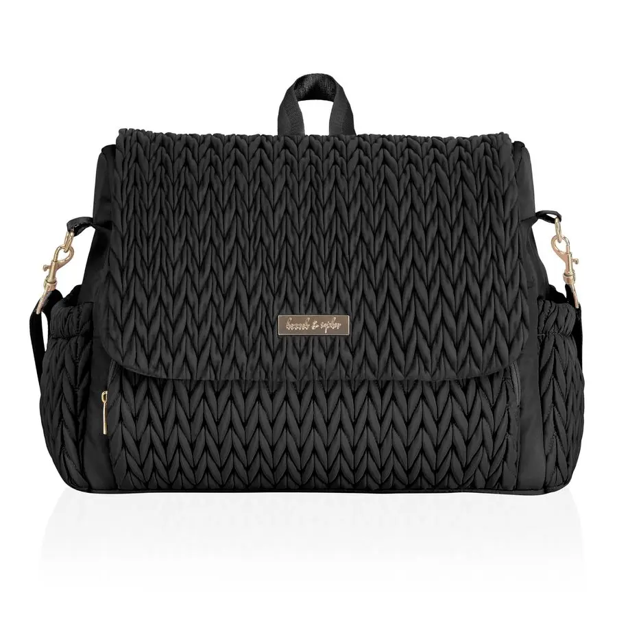 

amp Sophia Belle Convertible Baby Diaper Backpack amp Bag in Black, Large Size, Dual Sided Water Resistant Changing Mat Included