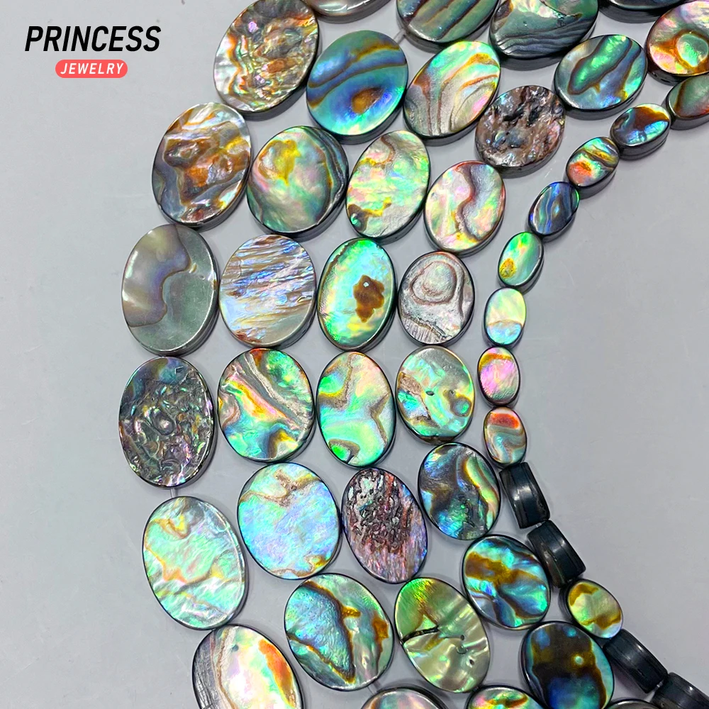 5pcs A+++ Natural Abalone Shell Oval 6-14mm Loose Beads for Jewelry Making Earrring Bracelets Wholesale DIY Accessories