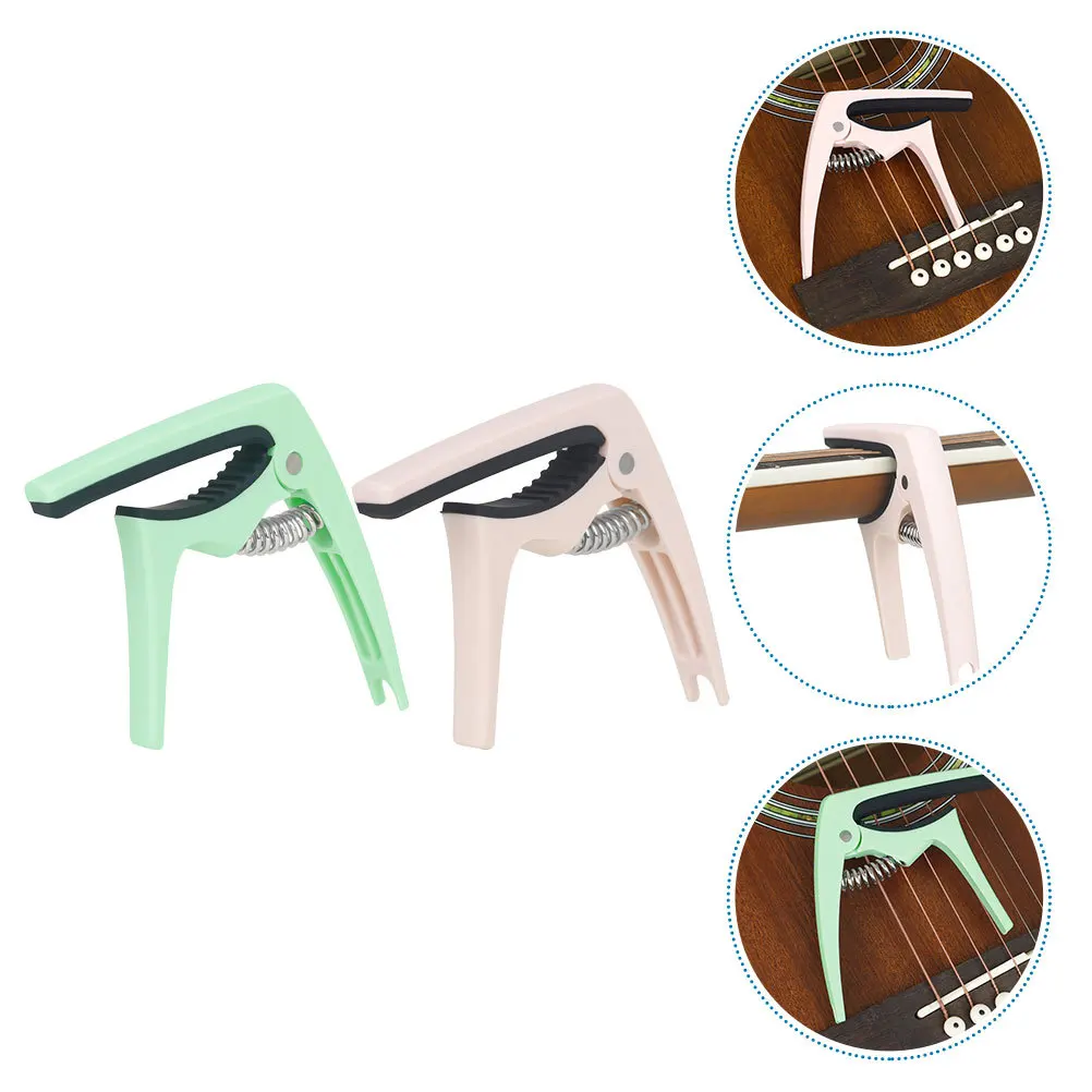 2 szt. Plastikowe kapodastery do gitary akustycznej, elektrycznej i basowej, przenośny klips do strojenia, profesjonalny klips mocujący, akcesorium do instrumentów