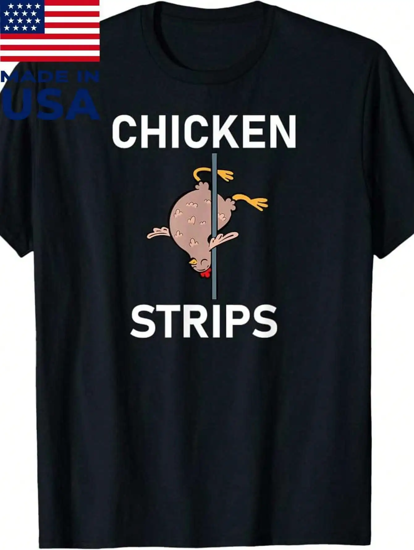 1pc Womens Funny Chicken Strips TshirtCotton 180gsm.Printed Tee.Unisex Crewneck Tshirt.All Seasons.Thanksgiving Easter.