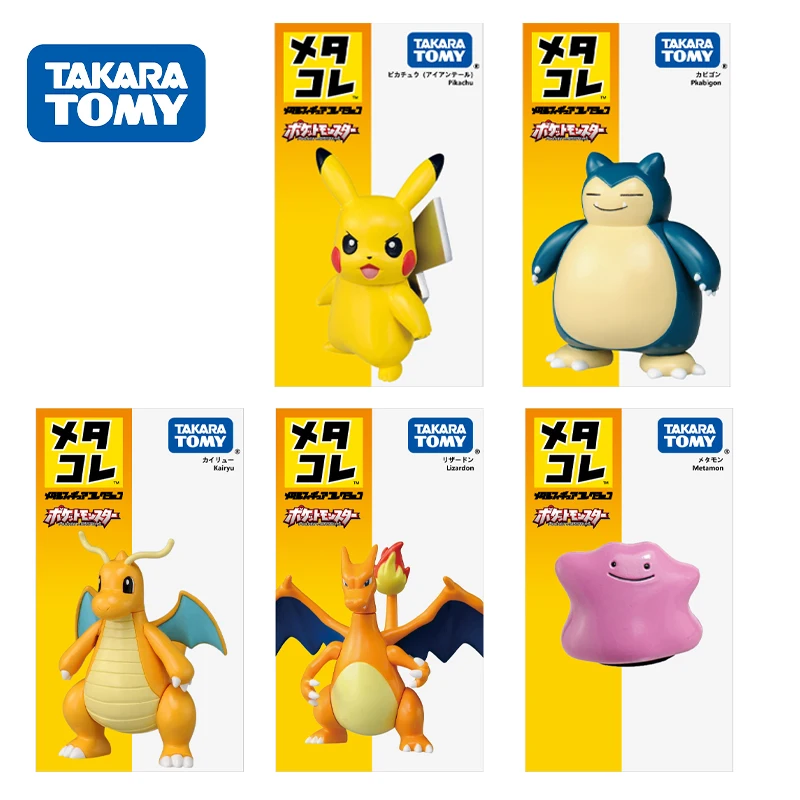 

Takara Tomy Pokemon Metal Figure Collection Pikachu Dragonite Snorlax Ditto Charizard 5Cm Collectible Model Game Anime Toys