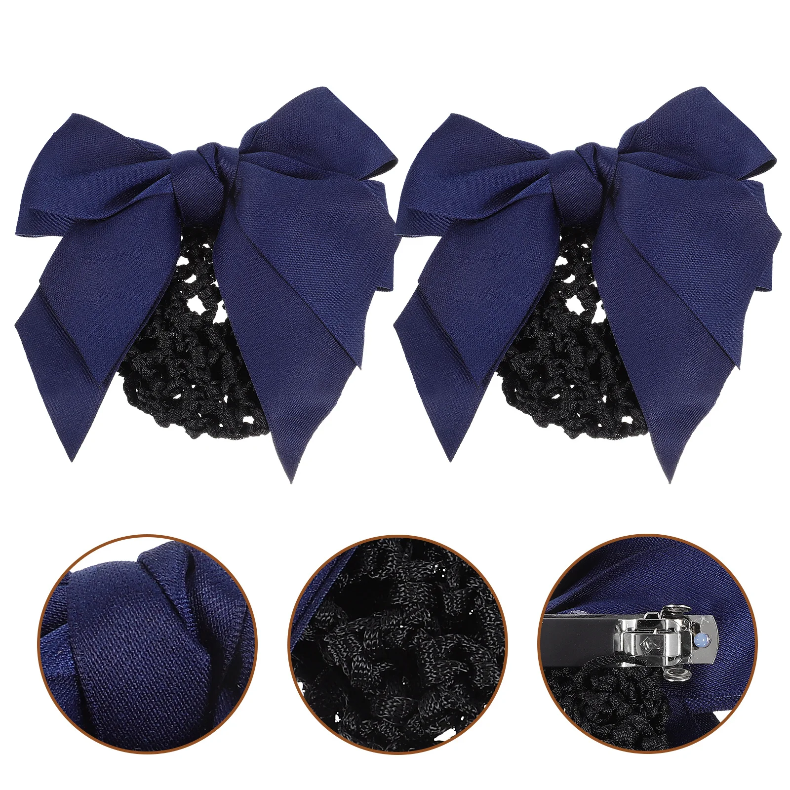 

2pcs Butterfly Knot Hair Bun Cover Clip Strong Hold Hairnet Barrette For Women Thick Thin Hair Nurse Waitress Workwear Bun