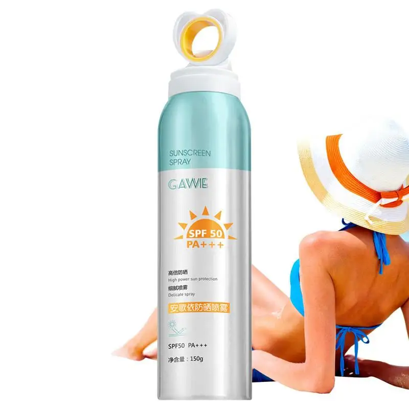 

SPF50 Sunscreen Spray UV Protection Non-Greasy Sunscreen Mist Spray Finer Mist Circular Spray Head Long-lasting Refreshing 150ml