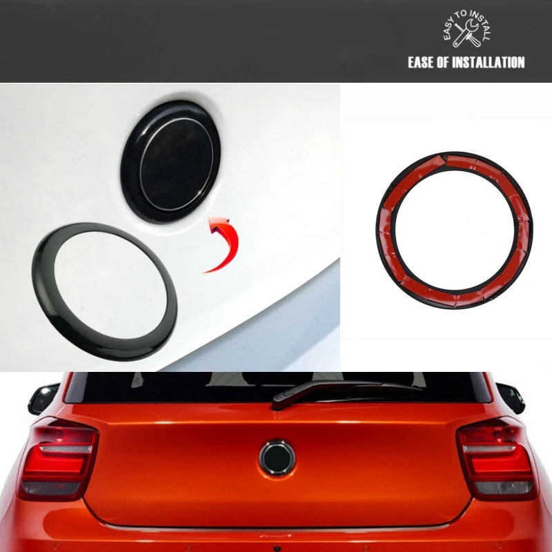 

1pcs Gloss Black Rear Badge Boot Ring Surround Car Exterior Decorations Accessories For Bmw F20 F21 1 Series M135i M140i