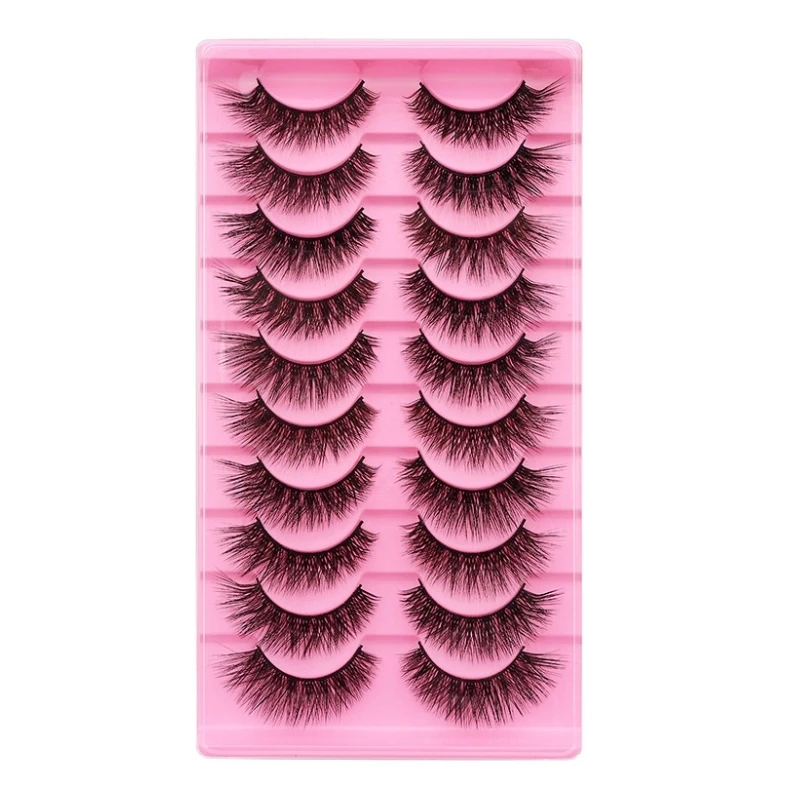 10 أزواج من رموش أليس مع طبقات متعددة تظهر ثلاثي الأبعاد بشكل طبيعي ومظهر فوضوي لمكياج المسرح