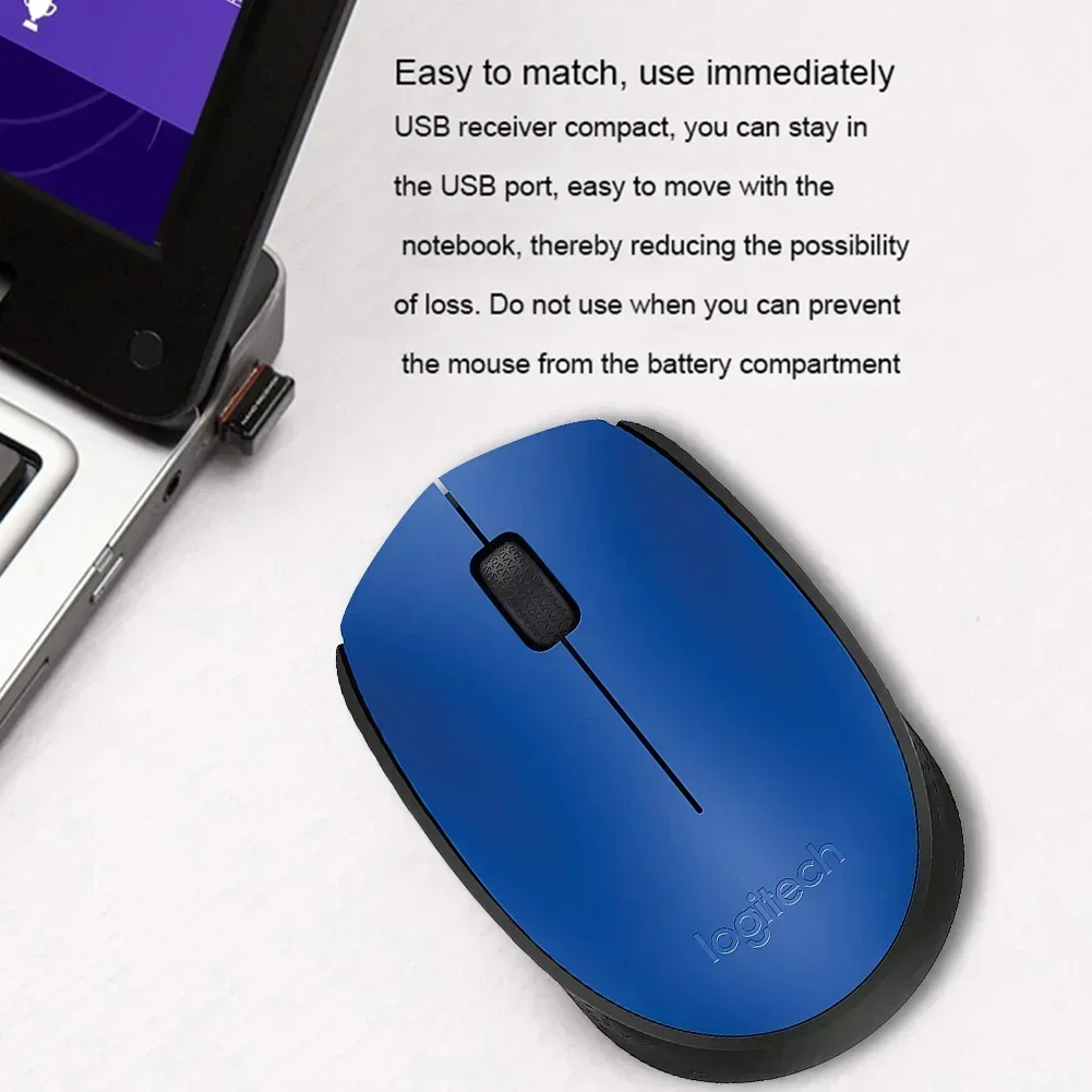 Logitech M170 M-Series Wireless MouseErgonomic Design Reduces Hand Fatigue, 2.4 GHz USB Mini Receiver, Multiple Color Options