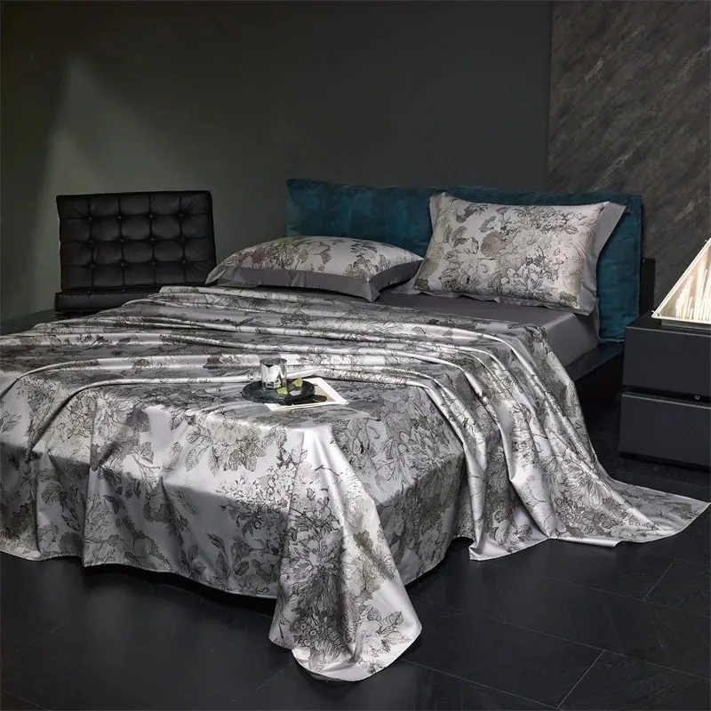 800TC Long Staple Cotton Silky Texture Smooth Soft Comfortable 3Pcs Bed set 1Pc Flat Bed Sheet and 2Pcs Pillow shams