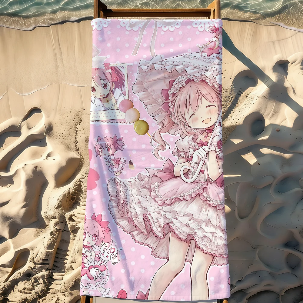 Anime Puella Magi M-Madoka Magica-S Towel Sports Quick Dry Travel Camping Gear Sandproof Soft Light Large Beach Towel