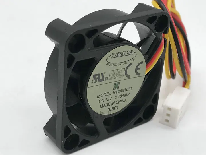 Freight free original EVERFLOW R124010SL 12V 0.10A 4CM 4010 3-wire silent cooling fan