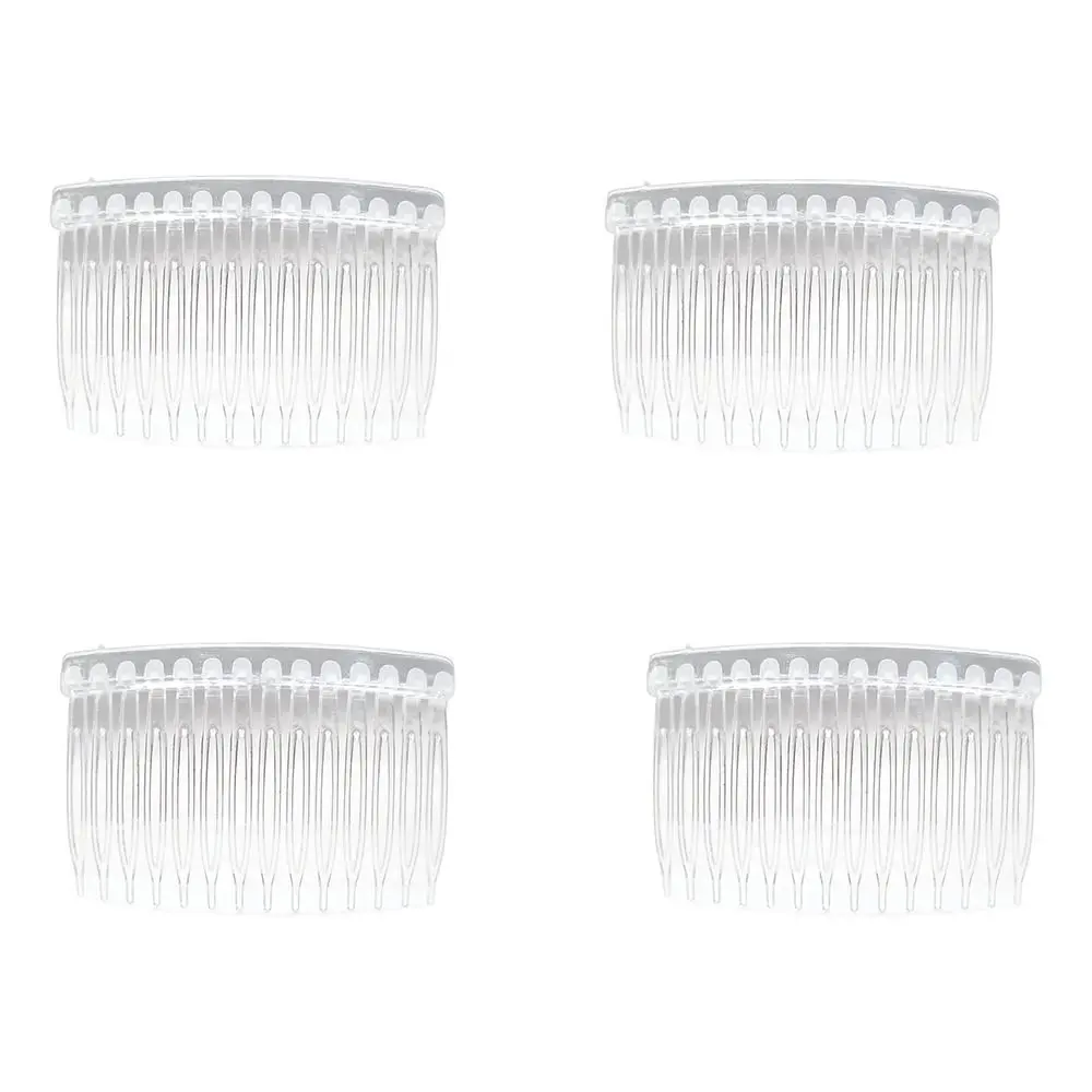 4 pcs Brand New Plastic Hair Combs 7 Cm Black Clear Hair Slides Slide Combs Women