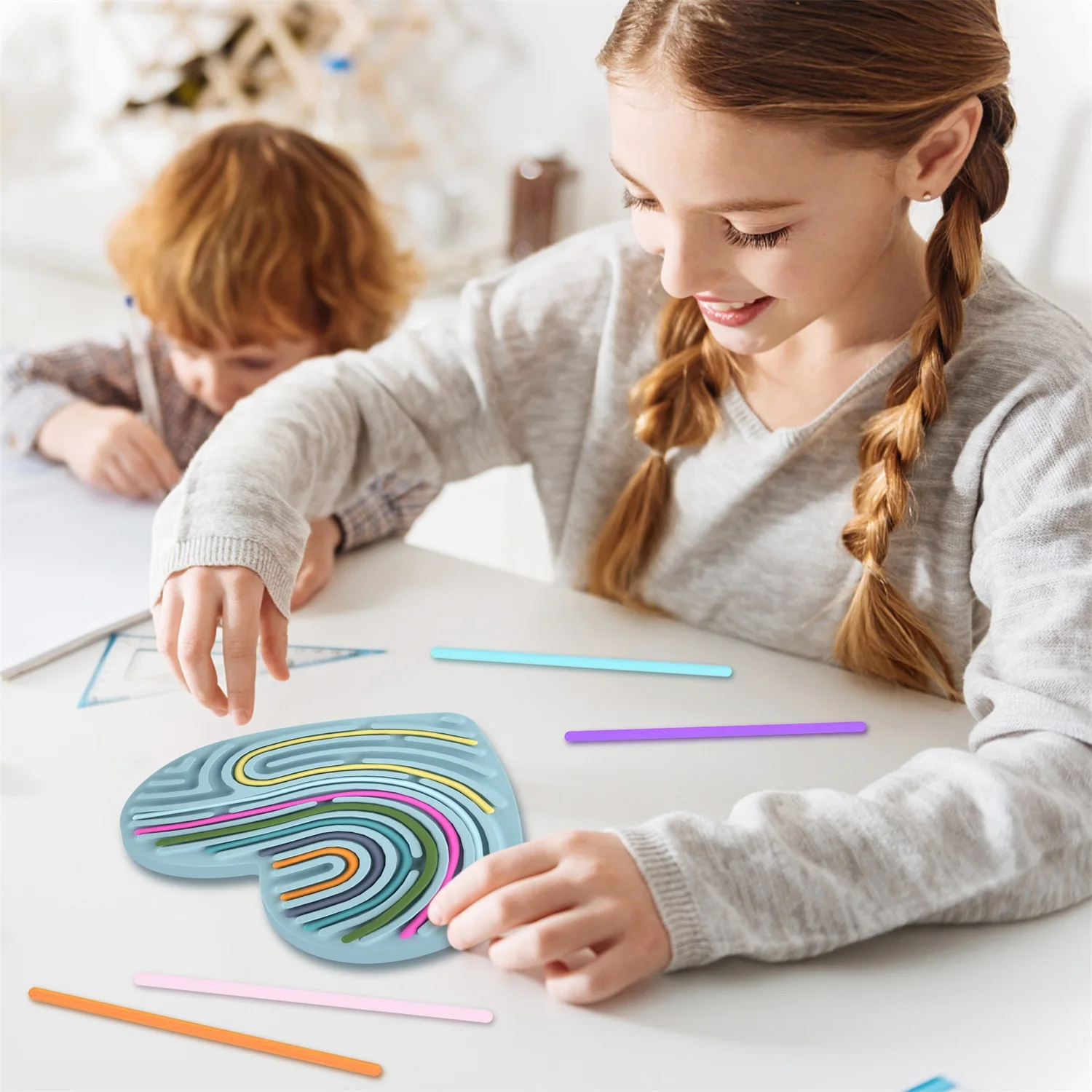 13 قطعة الحب الأزرق شكل نجمة مجلس الحسية الحسية تململ التوحد سيليكون تهدئة الأنشطة لمكتب النشاط الحد من التوتر #6