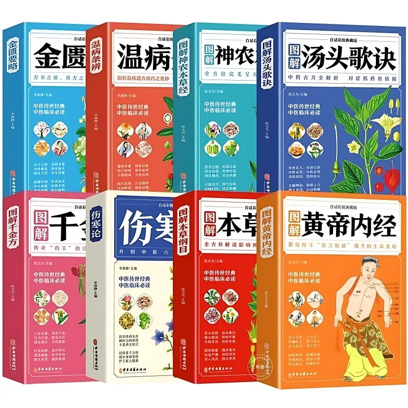 Traditional Chinese Medicine Classic Literature Illustrated Books Treatise on Febrile Diseases Compendium of Materia Medica