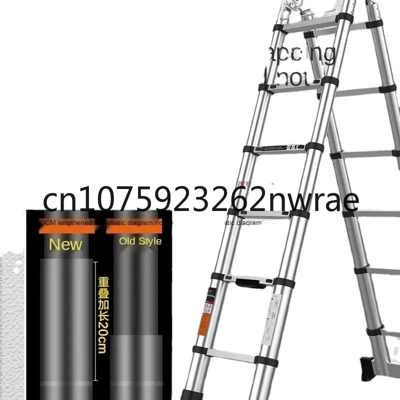 1.4*1.4m Multifunctional Engineering Stairs Aluminum Alloy Lifting and Telescopic Ladder Herringbone Folding Ladder Home