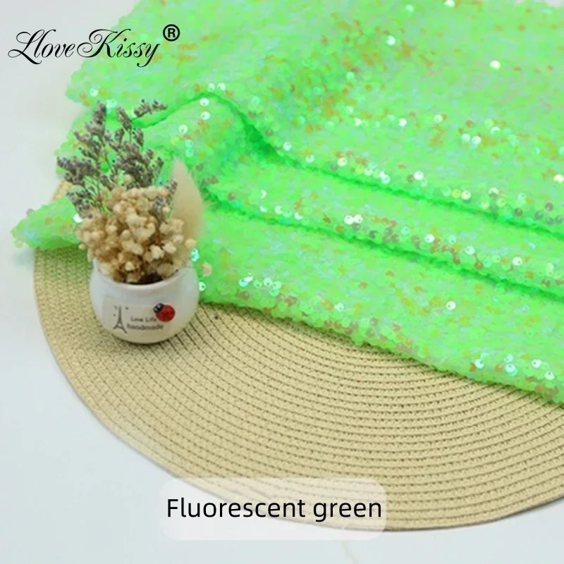 20 Colors 5MM Sequin Embroidered Mesh Fabric DIY Handmade Design Sequin Fabric For Party Wedding Dress Wide：125CM