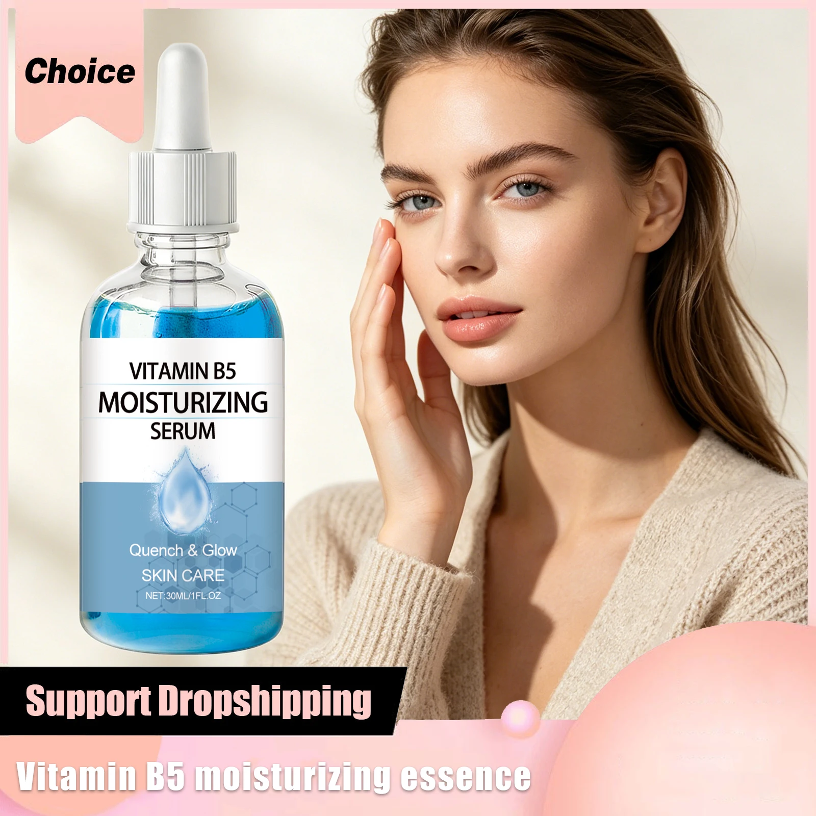 

Vitamin B5 Face Serum Hyaluronic Acid Long-Lasting Hydration Fade Fine Line Tightening Pores Moisturizing Facial Firming Serum