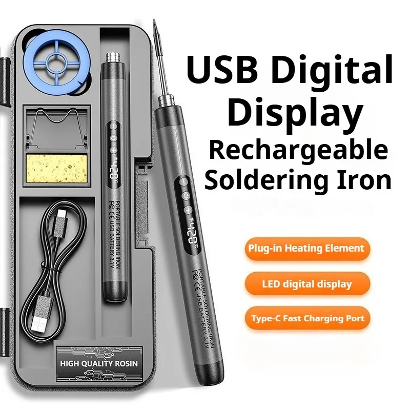 

Набор для пайки с цифровым дисплеем: портативный перезаряжаемый паяльник-ручка с быстрой зарядкой для ремонта электроники и сварочных работ