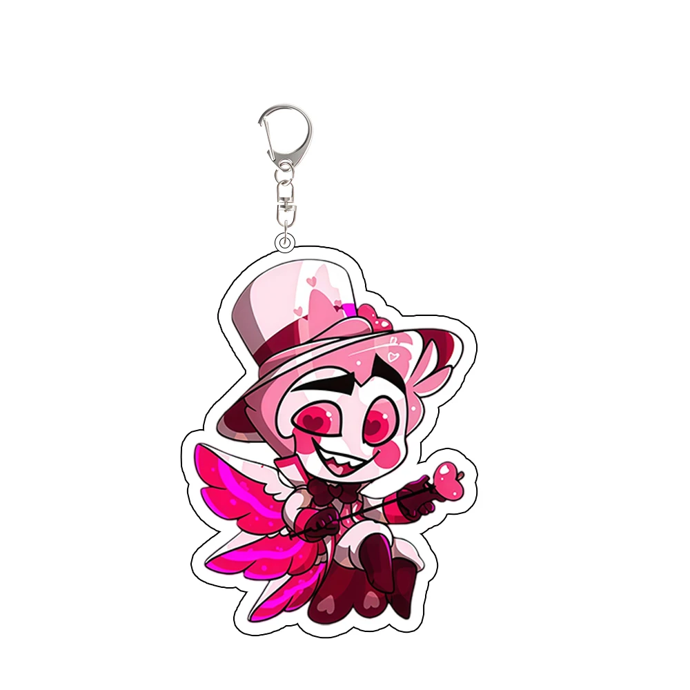 พวงกุญแจอะคริลิคของตัวละครจาก Hazbin Hotel, Helluva Boss, Vox, Angel Dust, Vaggie, Blitzo ของที่ระลึกสำหรับเพื่อน ของตกแต่งกระเป๋า