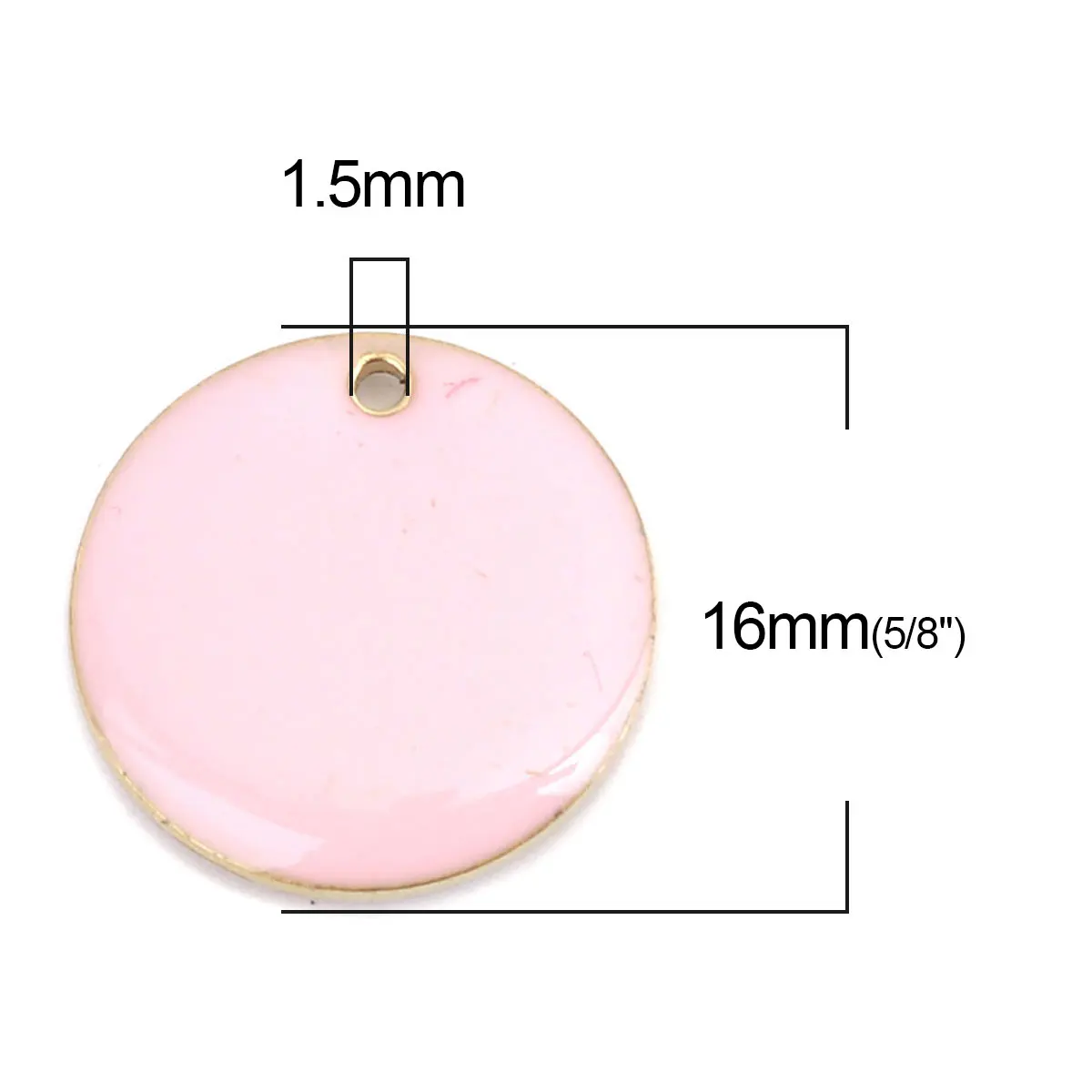 16mm Round Enamelled Sequins Charms Copper Enamel Double Sided Charms Gold Color For DIY Jewelry Making Accessories, 10 PCs