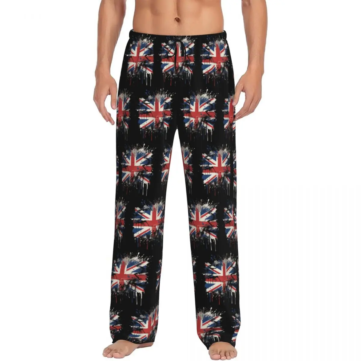 

Custom Union Jack Flag Of The UK United Kingdom British Pajama Pants Men Sleepwear Sleep Lounge Bottoms with Pockets