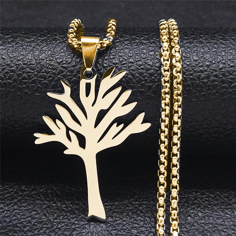 Trendy new hip-hop style high quality stainless steel tree of life pendant necklace for men and women