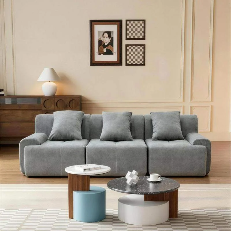 ud-Vacuum Compression Sofa Bed Convertible Sleeper Sofa Fabric Couch Easy Install Sofa for Small Space Living Room Bedroom-