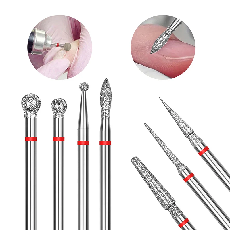 Tungsten Steel Nail Drill Bit, fresa para polimento Manicure, esfoliante unha polonês remoção ferramenta, 7pcs