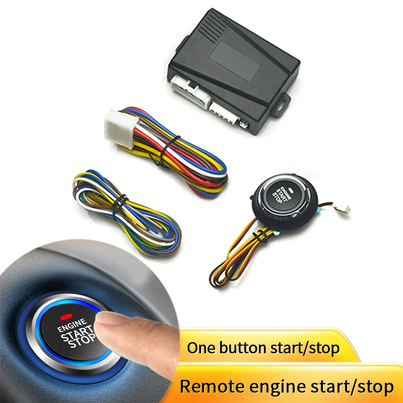 

12V Car Keyless Start System One button Start Stop Device Remote Start and Stop Remote Control Anti theft Accessories