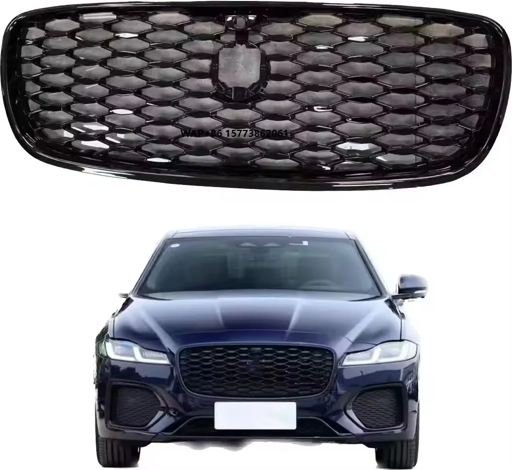 2021 OEM Black ABS Plastic Front Bumper Grille for Jaguar XFL New and Replacement Upper Front Mesh Style