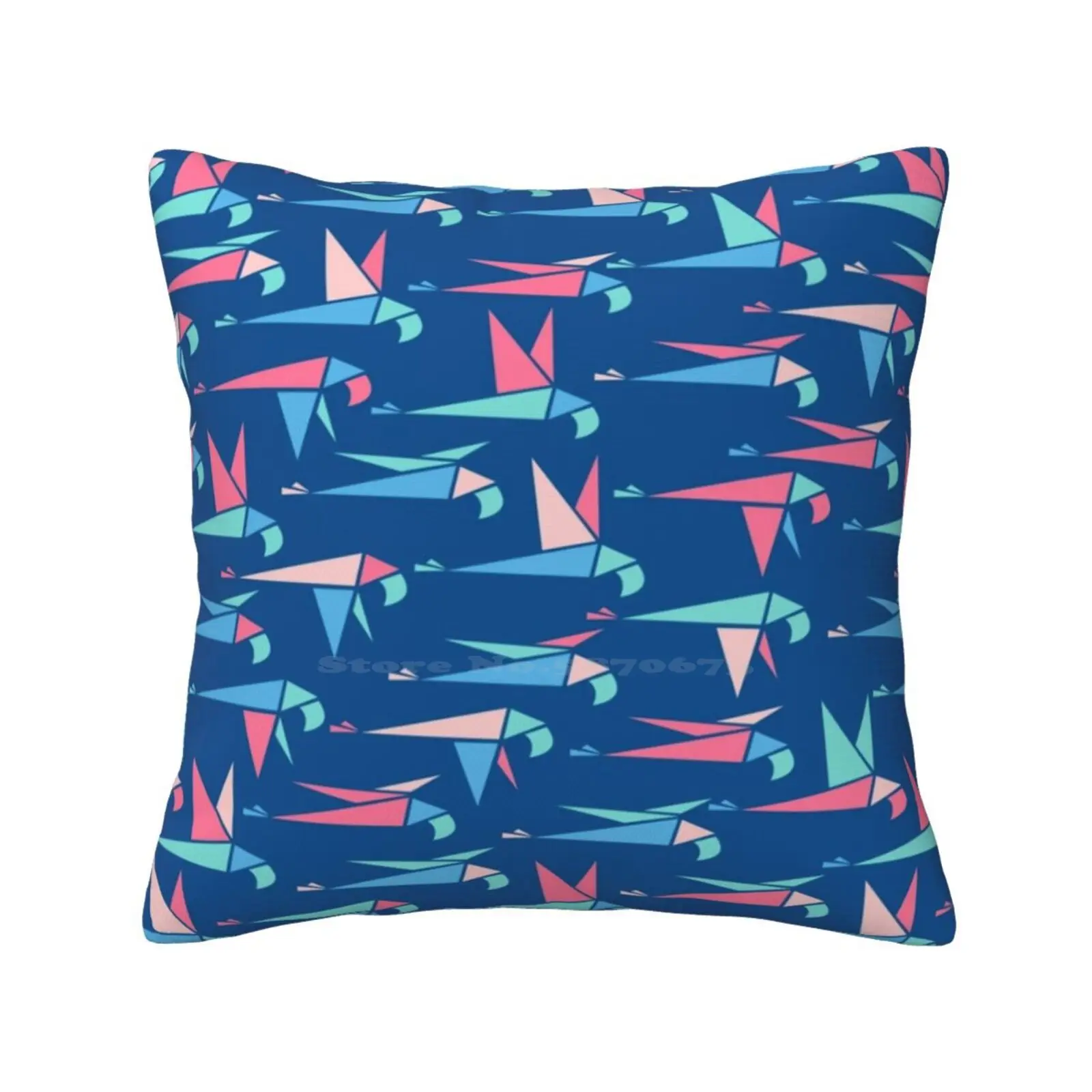 Flight-Blue Home Sofa Car Cushion Cover Pillowcase Parrots Macaws Tropical Nature Birds