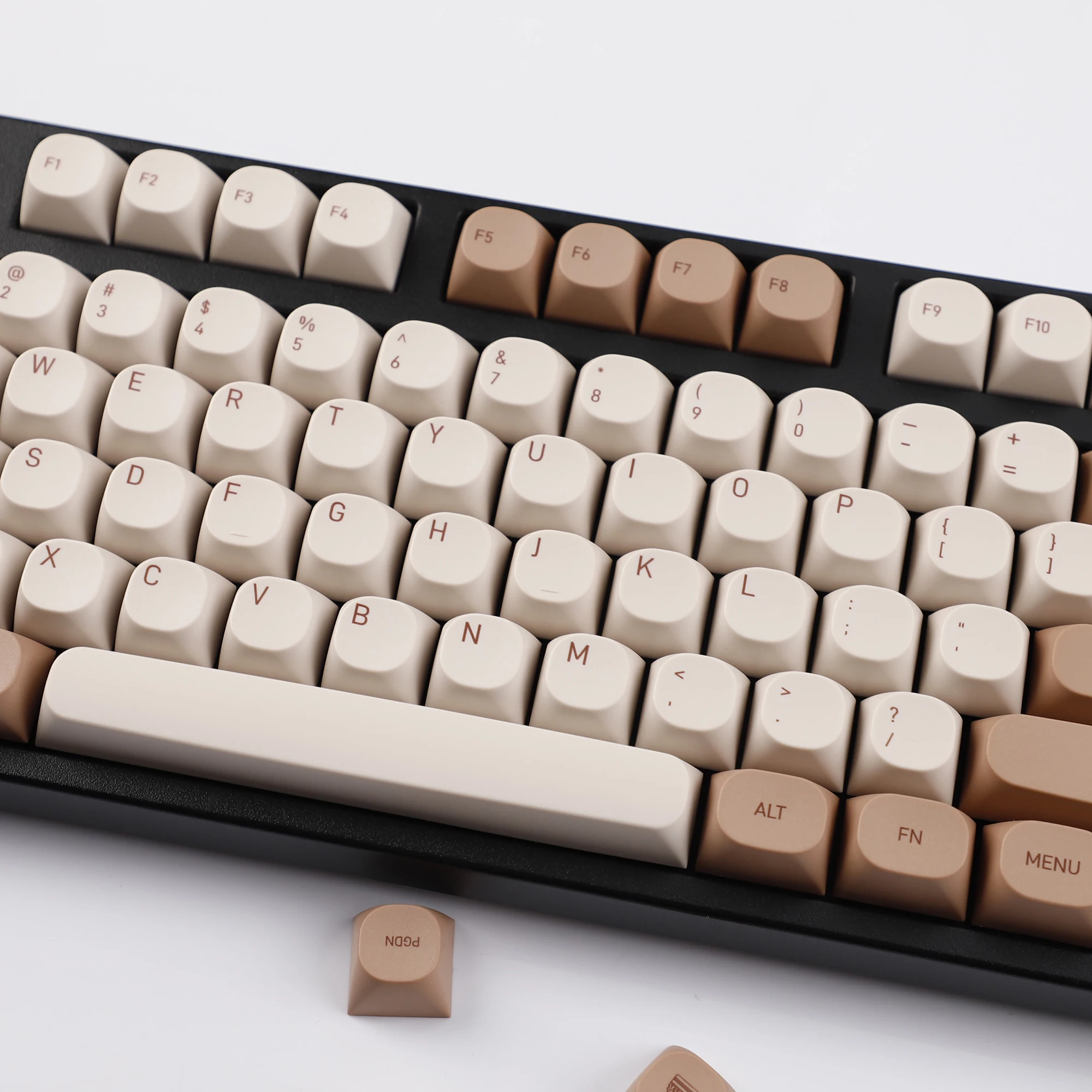 YMDK 119 مفتاح Tiramisu موضوع أغطية المفاتيح لطيف عشاق كعكة صغيرة نمط PBT صبغ Sub MA الملف الشخصي Keycap للوحة المفاتيح الميكانيكية MX