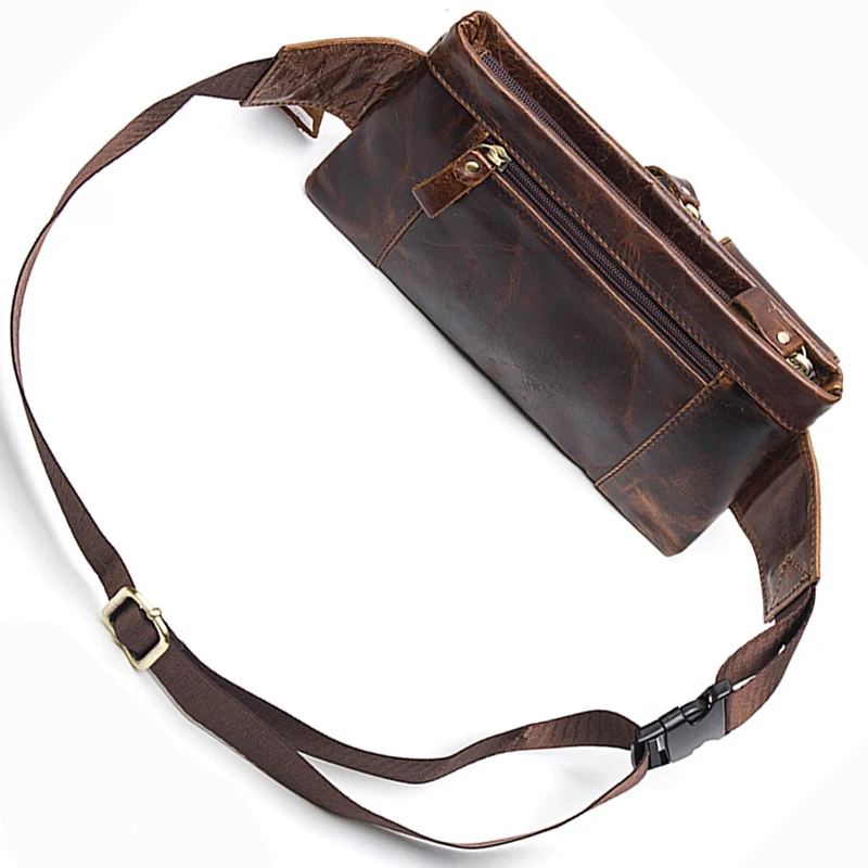 WESTAL Genuine Leather Waist Packs Men Waist Bags Fanny Pack Belt Bag Phone Bags Travel Waist Pack Male Small Waist Bag Leather