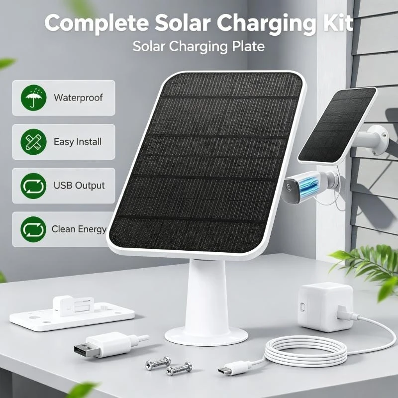 Eufycam 2 Series Compatible 4W Solar Panel Comes With Mount Bracket For Outdoor Wireless Camera Energy Supplement