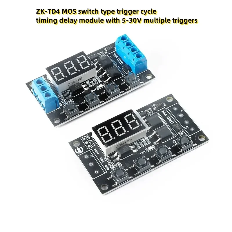 ZK-TD4 MOS switch type trigger cycle timing delay module with 5-30V multiple triggers