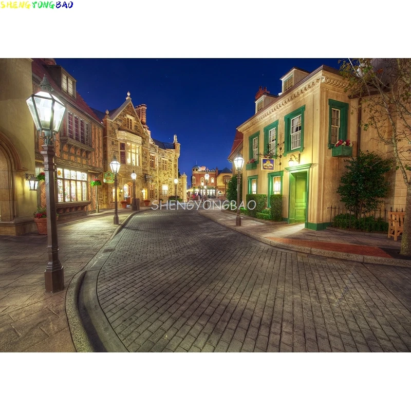 Vintage European Street View Scenery Photography Backdrops  Wedding Travel Photo Backgrounds Studio Props JJT-06