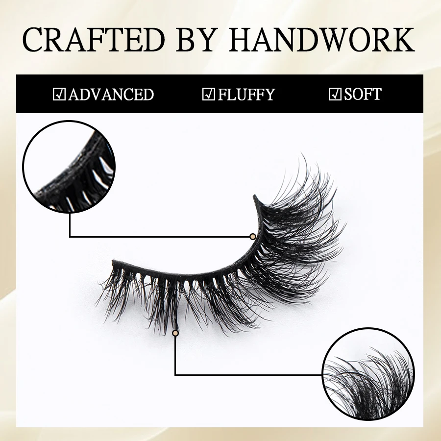 3D Mink Lashes Faux Mink Soft Fluffy Lash Full Thick Wispy Eyelash Dramatic False Eyelashes Makeup