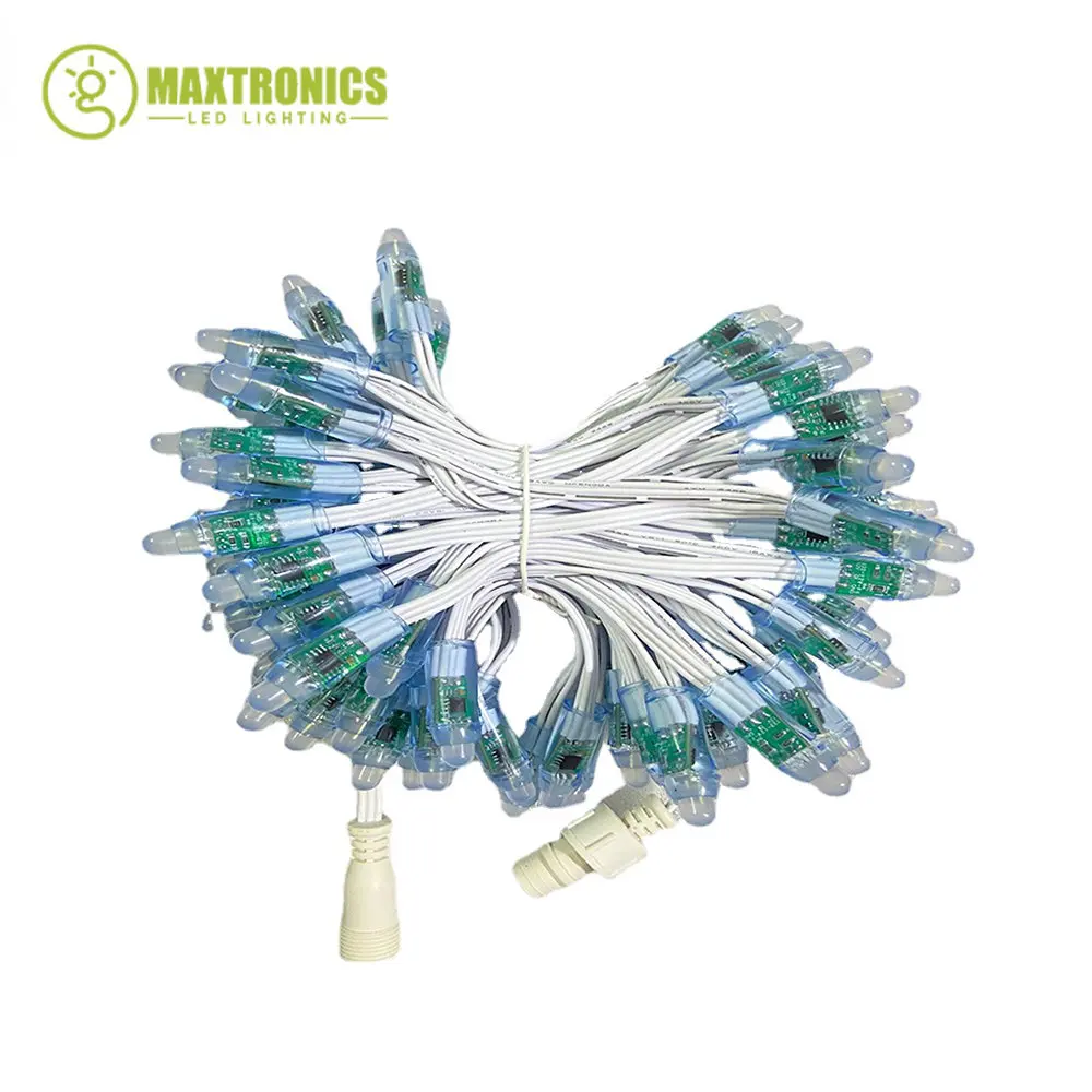 1000PCS 18awg 12V Addressable LED Pixel WS2811 12mm Module RGB String Light Signboard Matrix Backlight TV Display Screen IP68