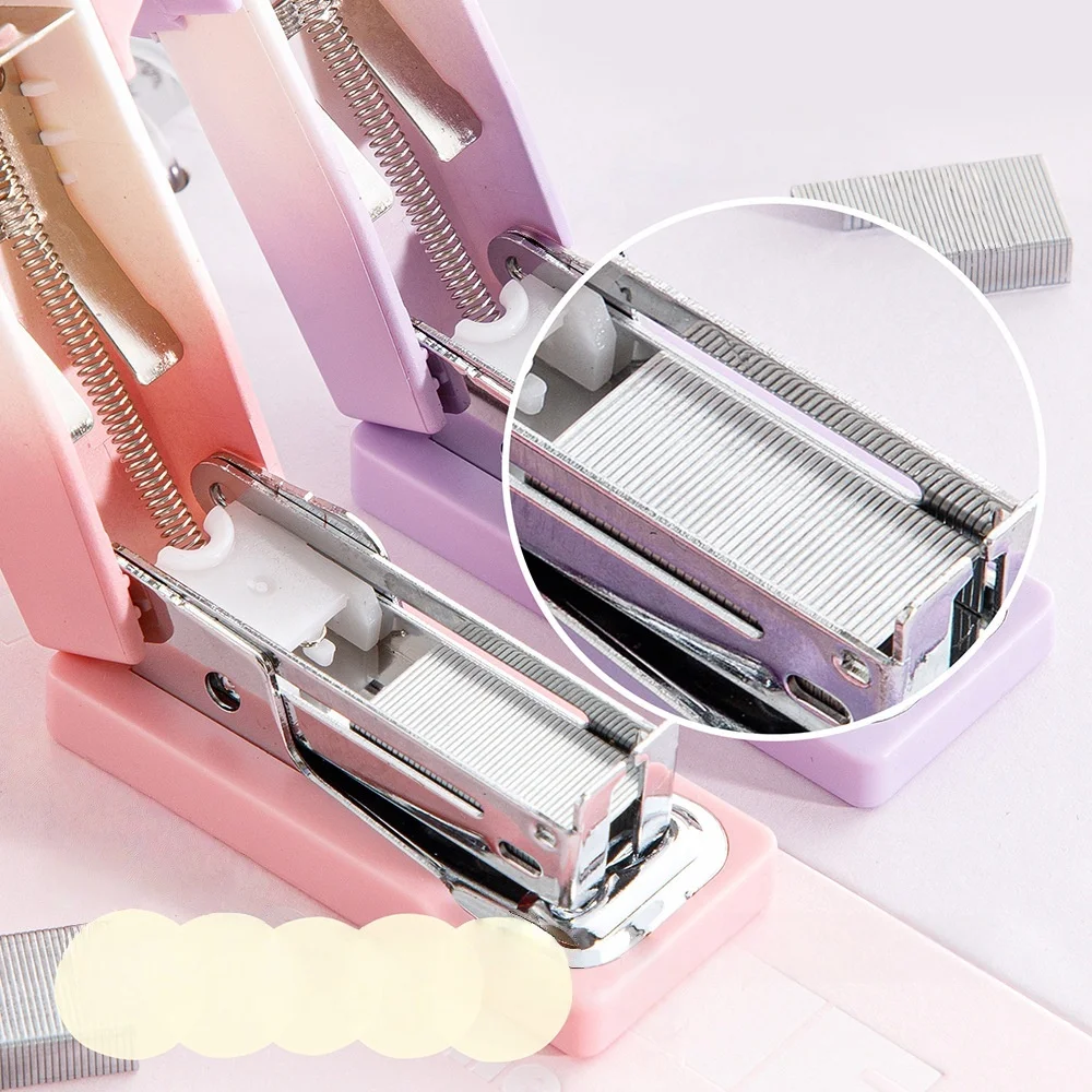 Gradient Macaron Mini Cat Claw Stapler for Student Office Portable Binding Supplies Stapler for Learning