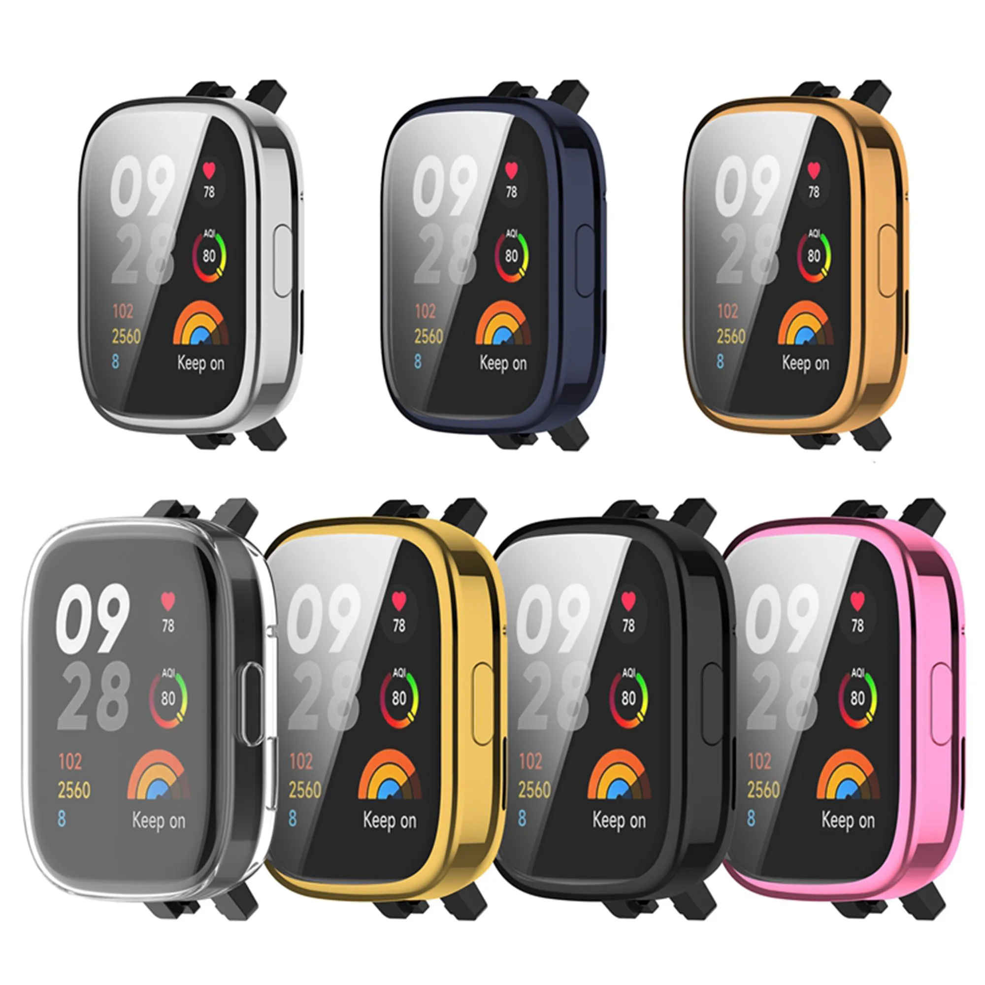 Funda de silicona suave para reloj inteligente Redmi 3, Protector de pantalla envolvente de TPU, cubierta de parachoques para Redmi band 3 Active