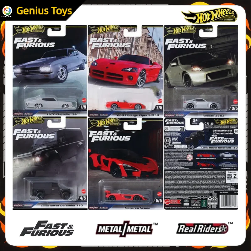 

Hot Wheels Premium Diecast Model Alloy Vehicle Toys 1/64 Scale Fast&Furious Mclaren Dodge Viper Chevelle Nissan Collectible Cars