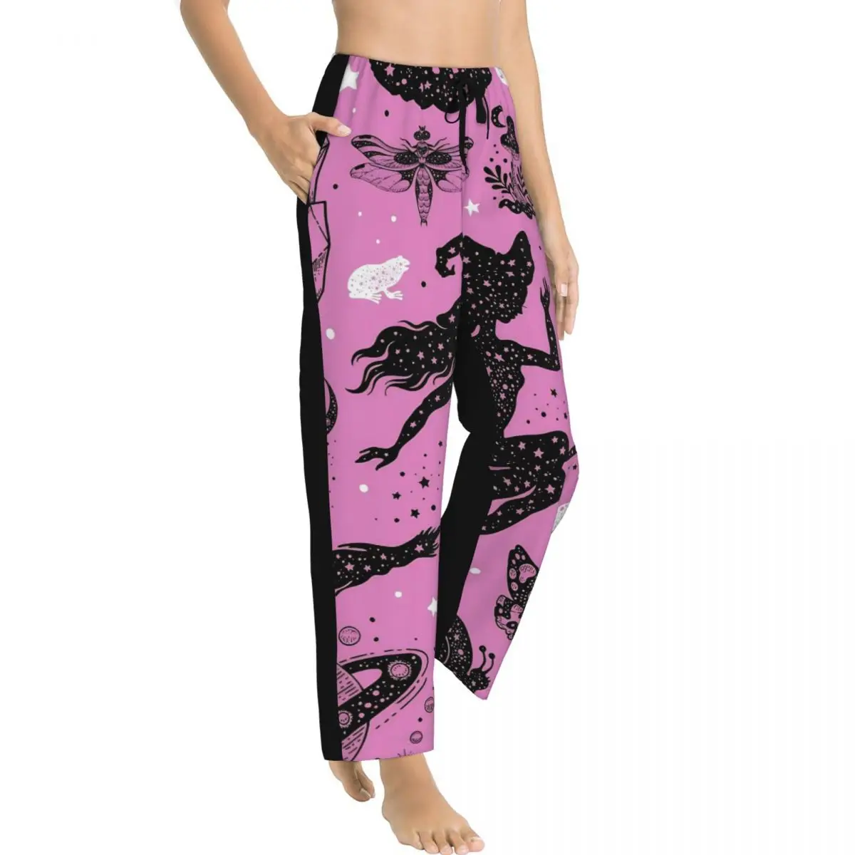 Halloween Gothcore Women Lounge Pants Comfy Witchy Cross Pajama Pants Home Pajama Bottoms