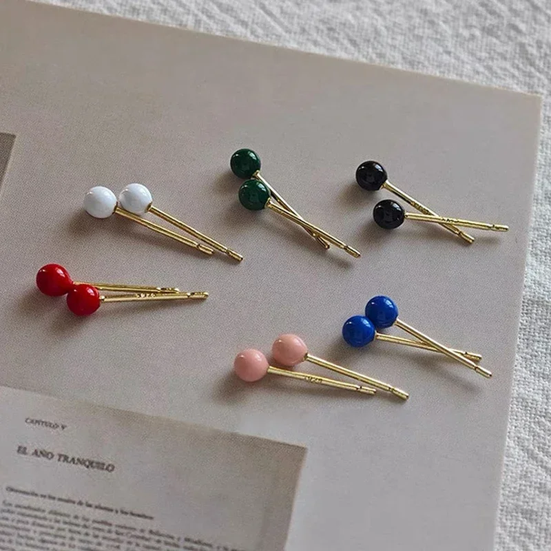 

Real 925 Sterling Silver Mini Colorful Enamel Bead Stud Earrings for Women Classic Fine Jewelry Geometric Accessories