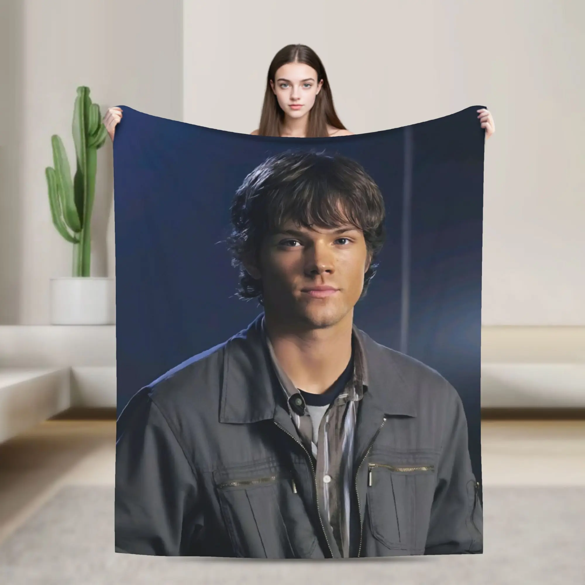 Super Warm Blankets Picnic Sam Winchester Supernatural Throw Blanket  Flannel Bedspread For Couch Chair Funny Sofa Bed Cover