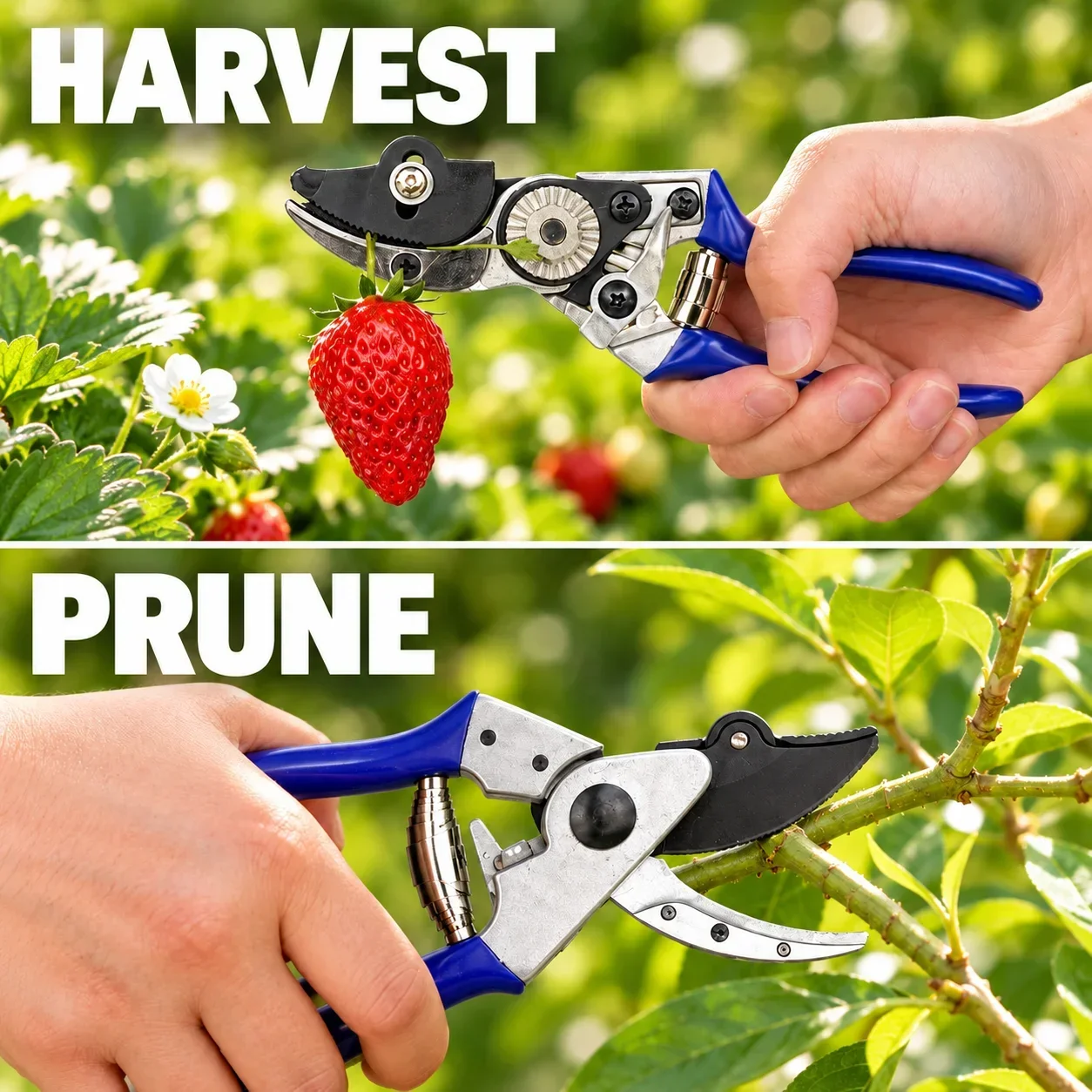 Cut and Hold Fruit Picking Pruning Shears One Hand Harvest Scissors for Strawberries Peppers Grapes and Garden Branch Trimming