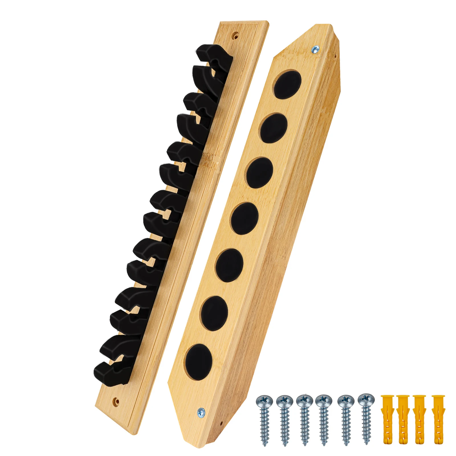 thkfish-1-ペア釣竿ラック木製釣竿ホルダー-7-穴垂直壁マウントモジュラーポール収納スタンドブラケット