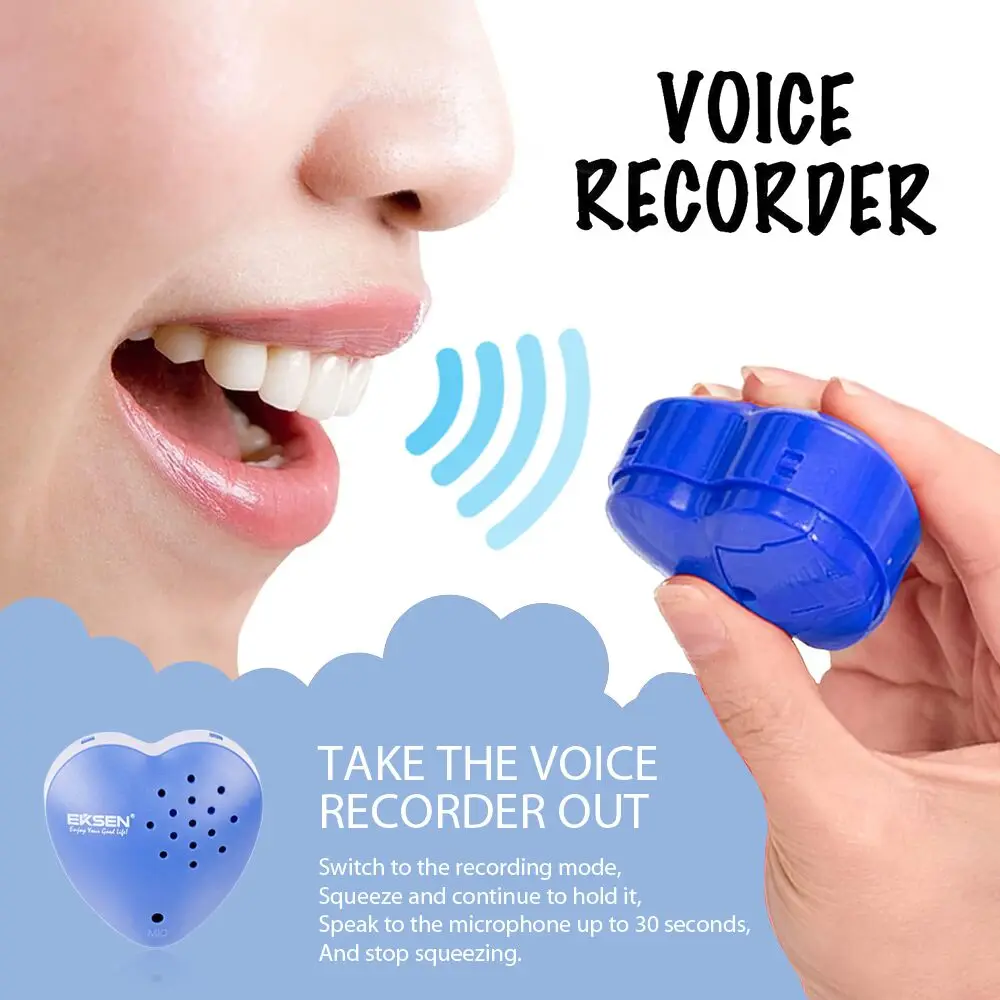 Boyfriend 2025 Gifts Portable Heart Shaped Voice Recorder DIY Recording Box Sound Box for Plush Toy Doll Accessories Party Gifts