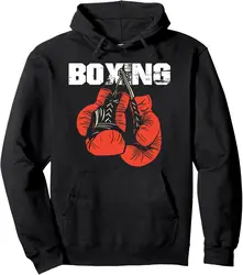 Boxing Design Boxing Gloves Martial Artist Pullover Hoodie Print Original Design Gifts Customizable Sweatshirt Funny Tops