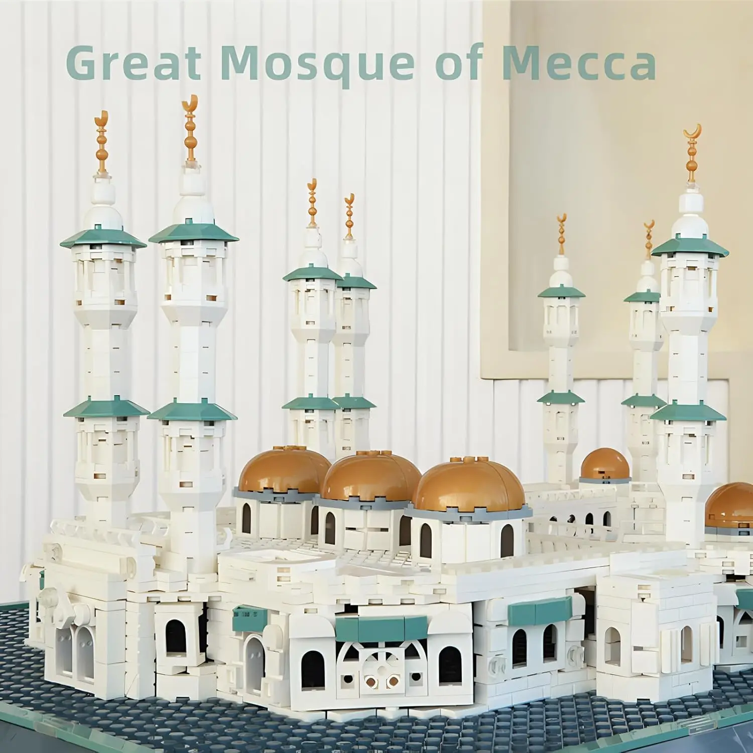Tolle Moschee von Mekka, Bausteine-Set, islamisches Servies, Architekturmodell, Spielzeug, muslimische Eid-Geschenke für Kinder und Erwachsene, 2291-teilig