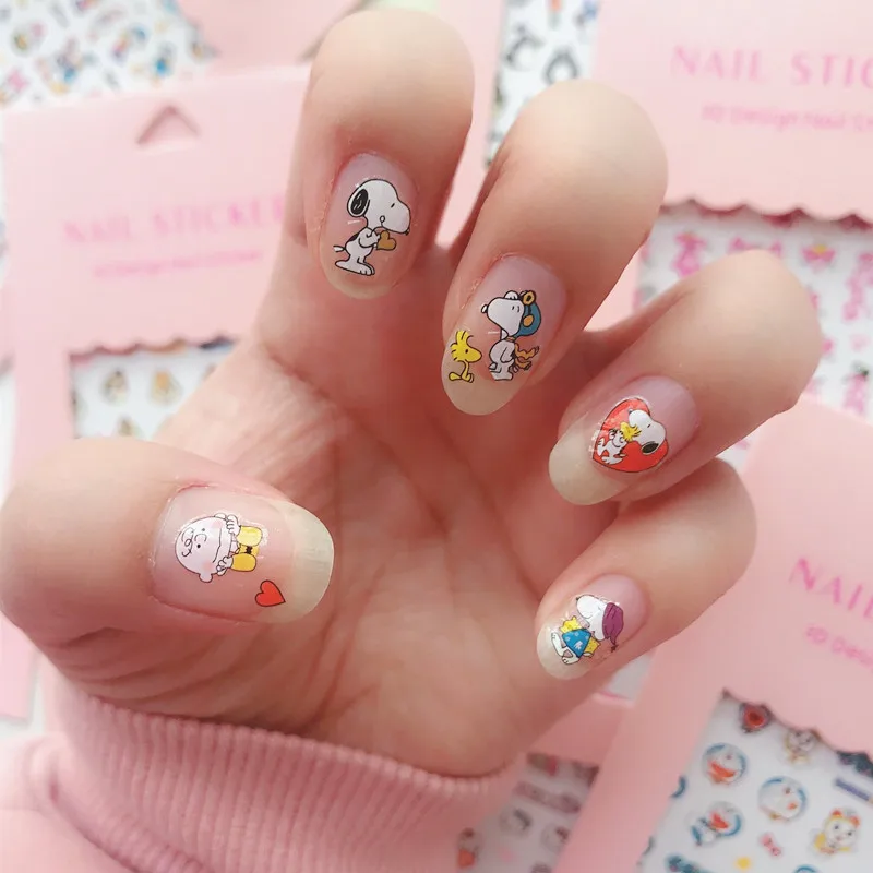 Cartoon Snoopy 3d Stickers Nail Art Levert Anime Nagelstickers Nail Art Decoratie