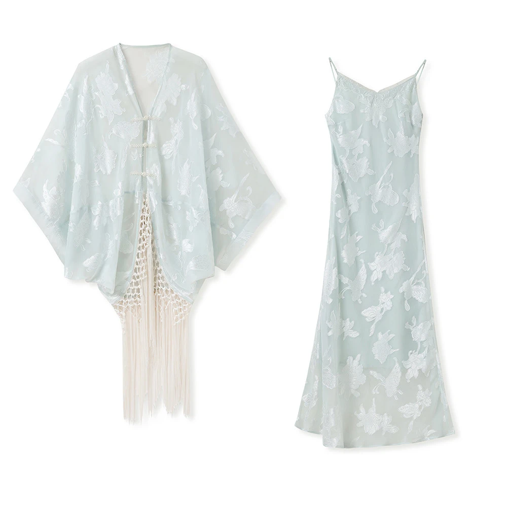 2026 New Chinese Style Cardigan Elegant Long Tassels Hanfu Tops Summer Sunscreen Cover Blouse Loose Women Coat